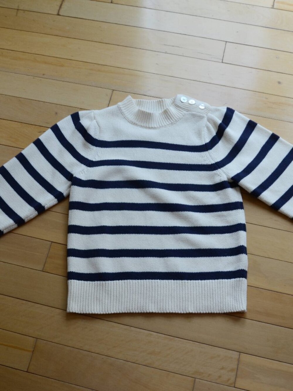 Rails Striped Cotton Blend Sweater Size XS White / Navy